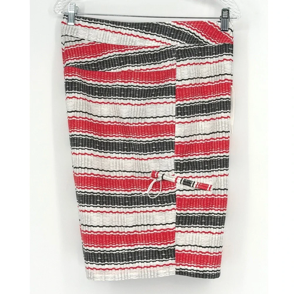 Columbia Omni Shield Swim Trunks Board Shorts Red Black White Stripe 38 48 99-19